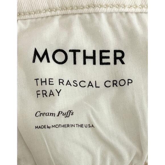 Mother The Rascal Crop Fray Cream Puff White Size 29 Raw Hem Casual Trendy - Picture 12 of 15